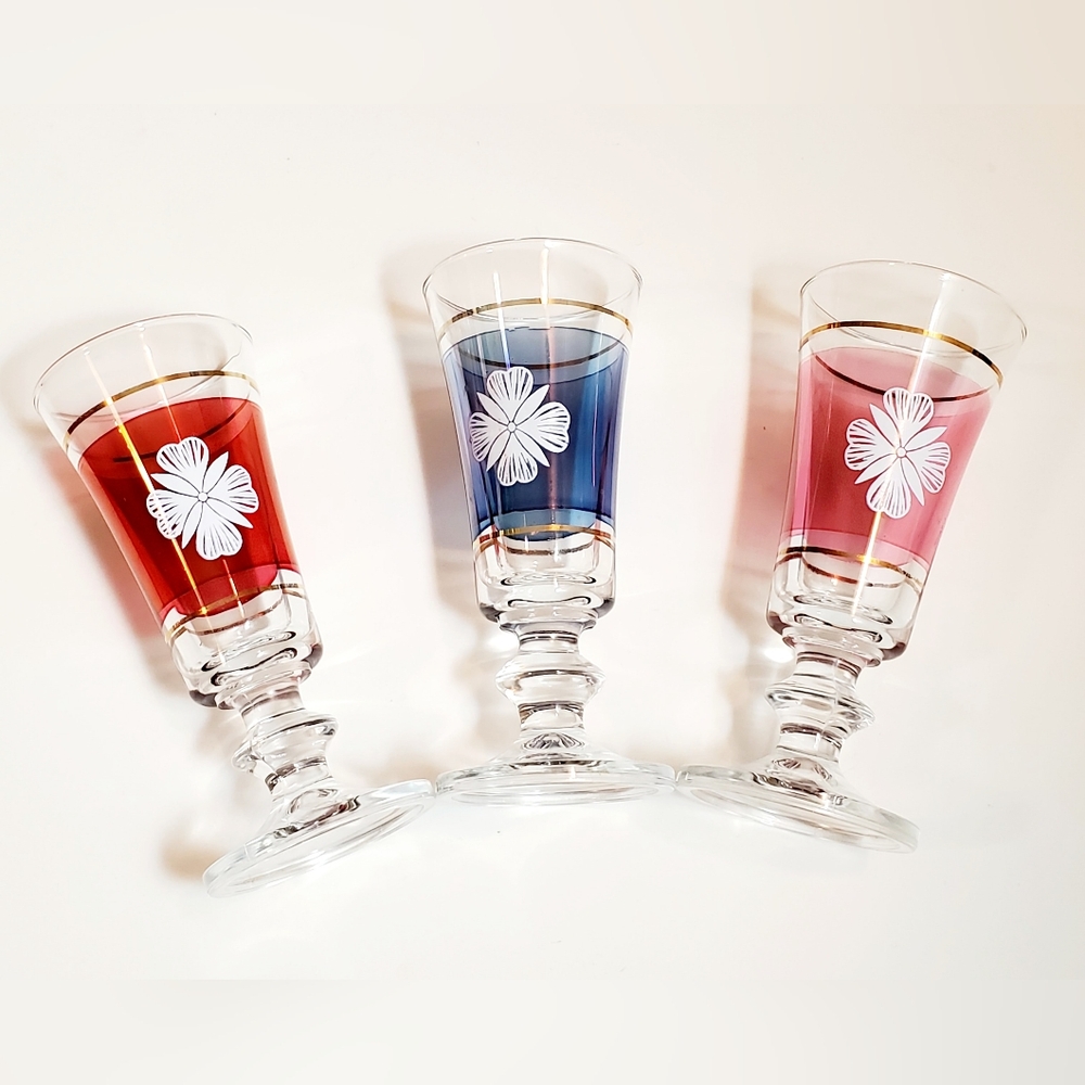 Vintage 3 Piece 5" Lubiana Italian Sherry Aperitif Glasses